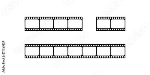 Film strip illustration. Editing, processing, director, graphics, frame, retro style,genre, hobby,entertainment,leisure, recreation, film critic,award, actors, team. Media concept. Vector illustration