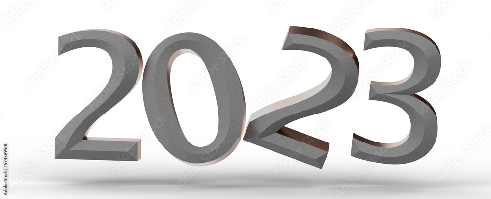 Year as Number - Typography design of 2023 with 3d style design Year as Number - Typography design of 2023 with 3d style design