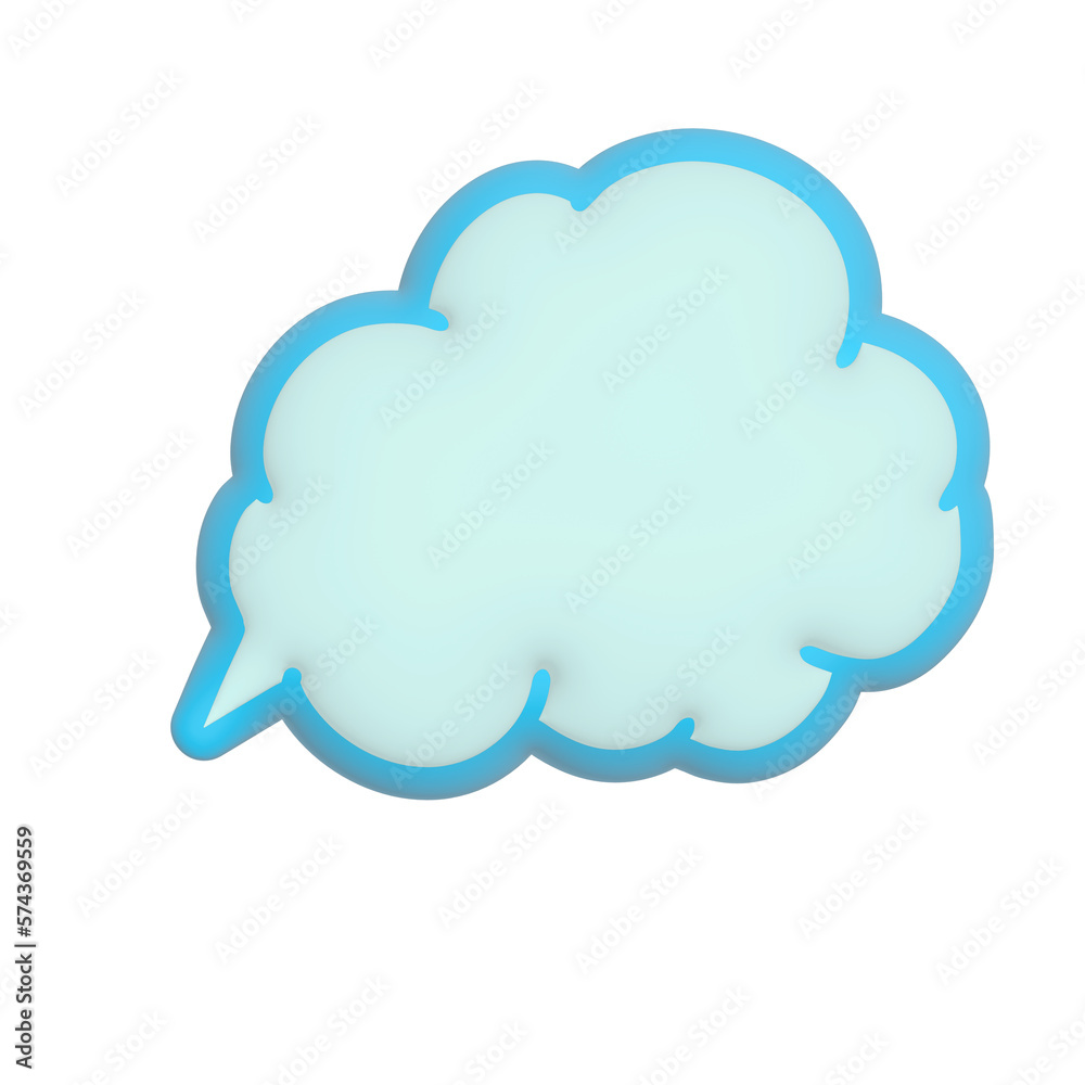 3D Chat Bubble with cloud shave