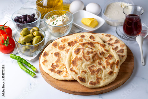 Turkish style homemade bread Bazlama photo