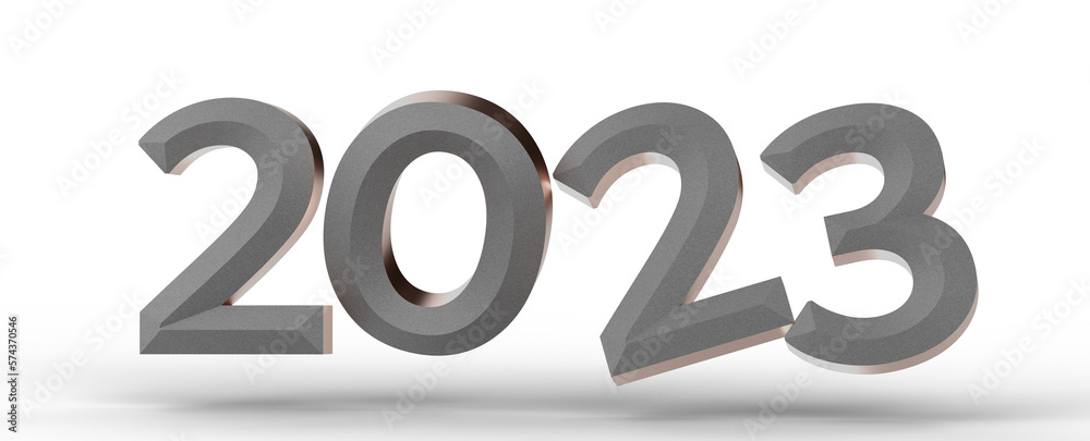 Year as Number - Typography design of 2023 with 3d style Year as Number - Typography design of 2023 with 3d style