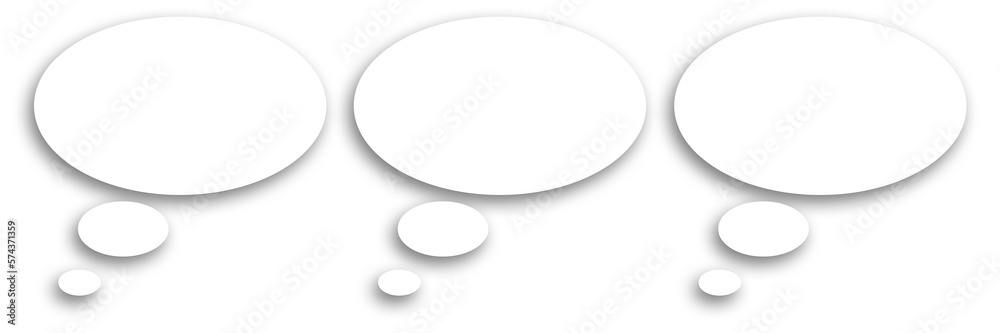Drei Sprechblasen vor weißen Hintergrund, 2D-illustration Drei Sprechblasen vor weißen Hintergrund, 2D-illustration
