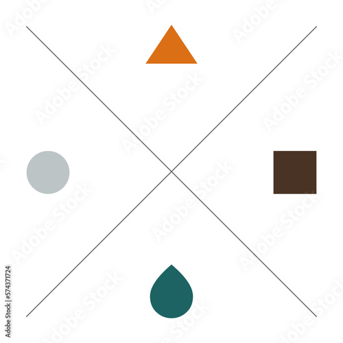 Four Elements: Fire, Earth, Water, Air Icons Logo