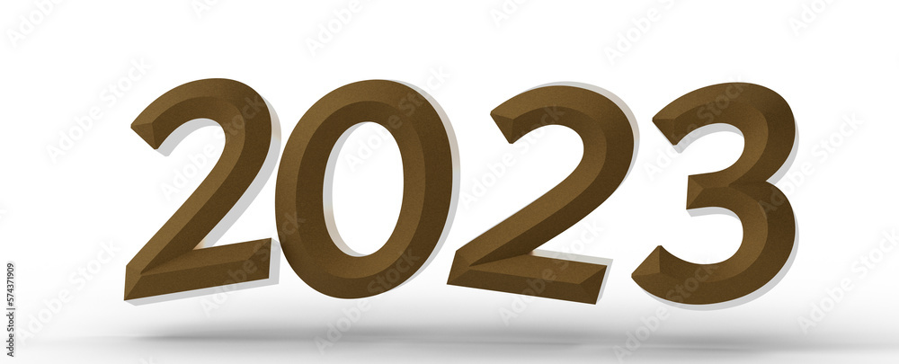 Year as Number - Typography design of 2023 with 3d style Year as Number - Typography design of 2023 with 3d style
