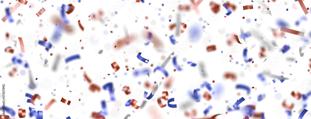 Confetti - Festive background with confetti in the shape of Confetti in the color of the American flag. Confetti - Festive background with confetti in the shape of Confetti in the color of the American flag.