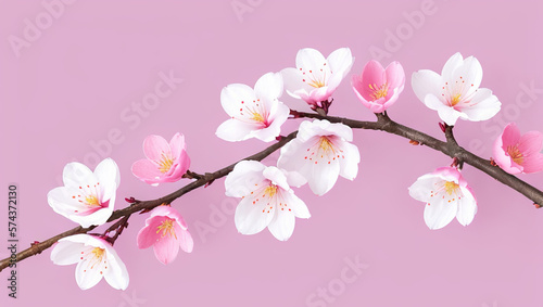 Cherry blossom branch with flowers - Generated by Generative AI 