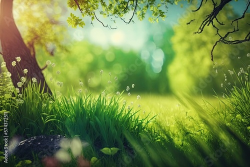 Green Meadow Summer Blurred...