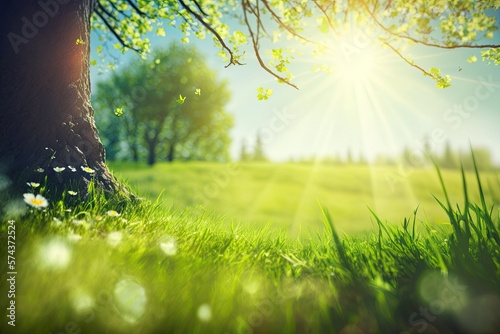 Green Meadow Summer Blurred...
