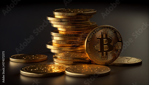 Big pile of bitcoin photo