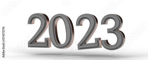 Year as Number - Typography design of 2023 with 3d style