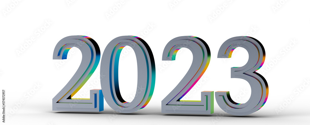 Year as Number - Typography design of 2023 with 3d style Year as Number - Typography design of 2023 with 3d style