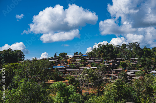 landscape view of Muser Village, Omkoi District chiang mai thailand