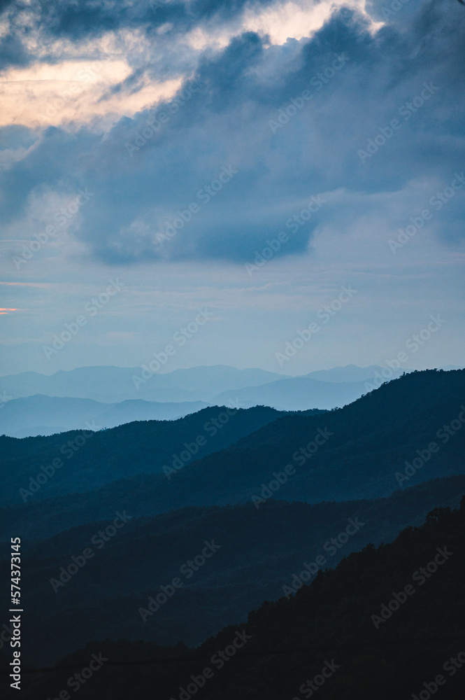 Landscape view and layers mountain at rural area chiangmai.Chiang Mai sometimes written as Chiengmai or Chiangmai, is the largest city in northern Thailand