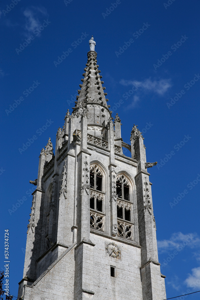 St Peter's church spire, Beaumontel. France.