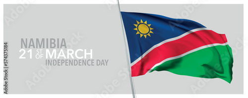 Namibia happy independence day greeting card, banner with template text vector illustration