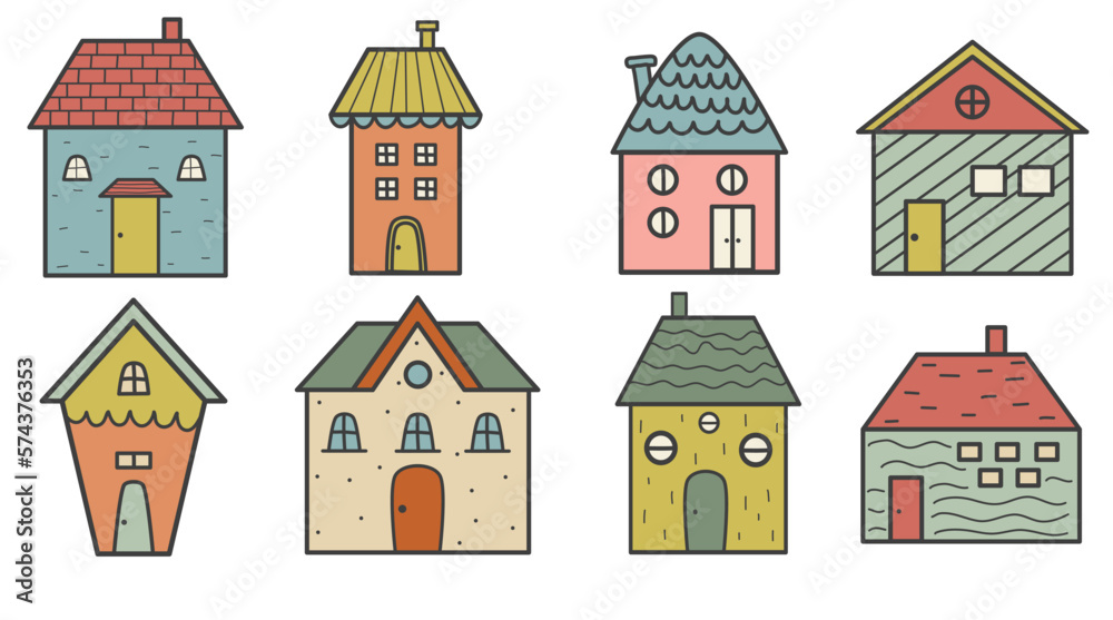 illustration of houses collection