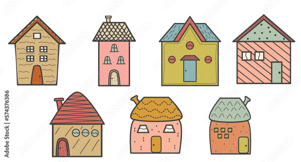Naklejka premium set of cute houses