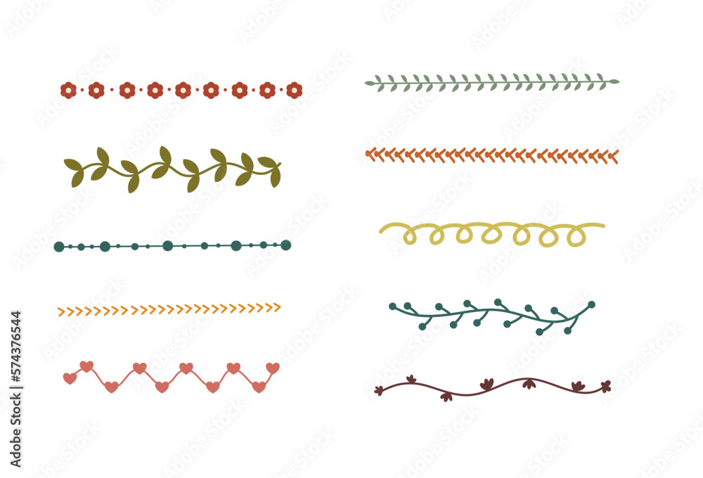 set of cute divider. cute border vector collection.