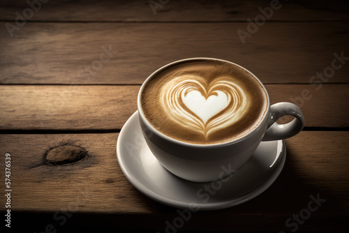Heart Shaped Coffee cup. Generative AI