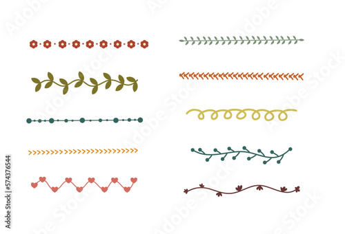 set of cute divider. cute border vector collection.
