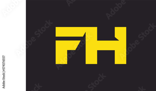 this is FH letter logo design 