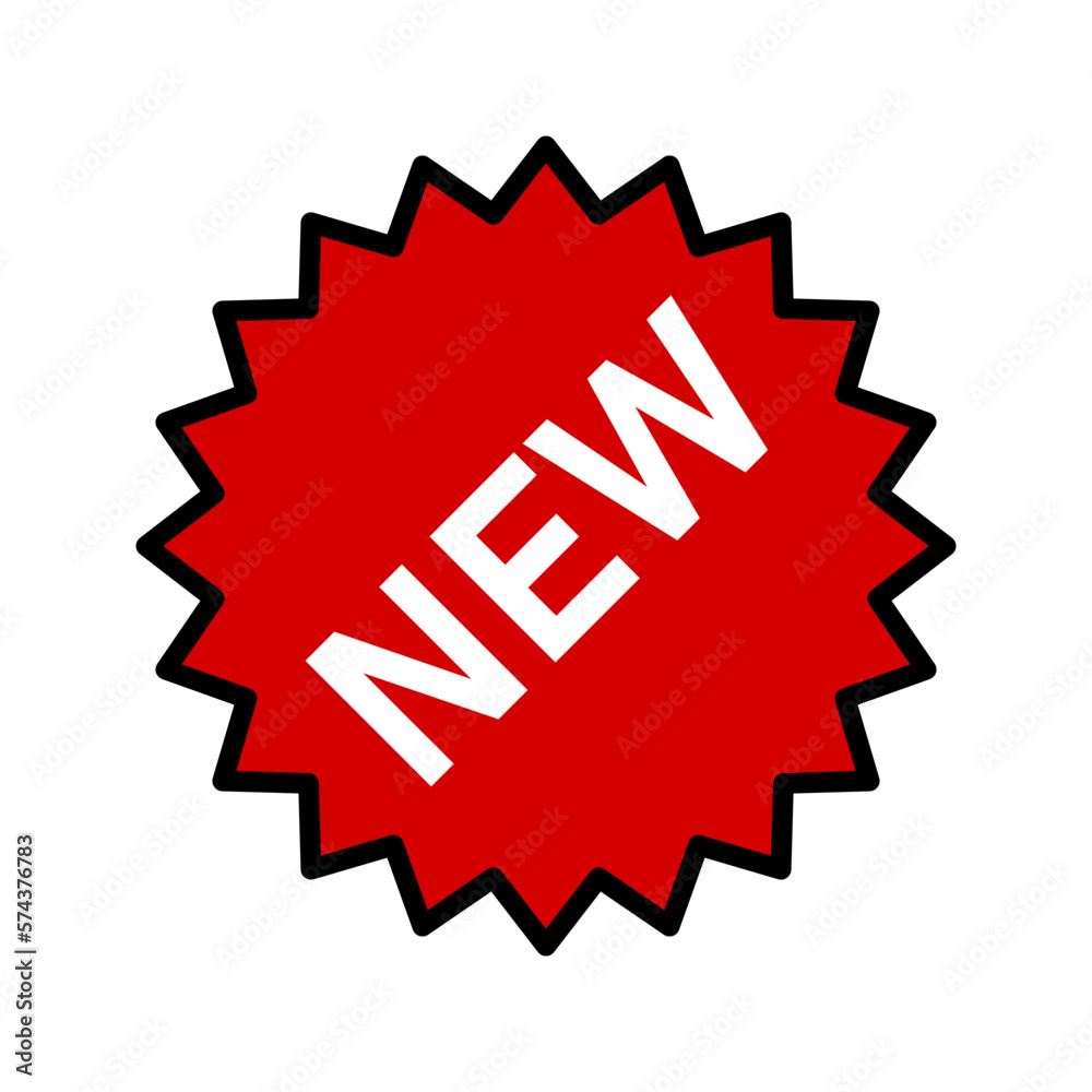 Basic New Product or New Feature Sticker or Adhesive Badge Symbol Sign Icon. Vector Image. Basic New Product or New Feature Sticker or Adhesive Badge Symbol Sign Icon. Vector Image.