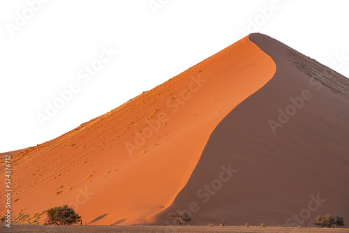 Fototapeta Naklejka Na Ścianę i Meble -   orange sand desert and dune of Namibia on transparent background