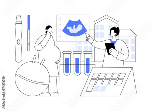 Pregnancy support center abstract concept vector illustration.