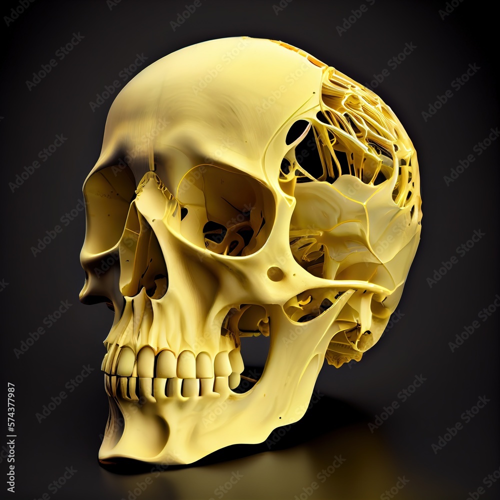Cyborg human skull, generated ai Cyborg human skull, generated ai