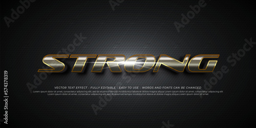 Three dimension text strong with editable 3d style effect template © BengkelDesign