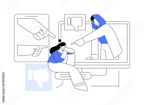 Internet criticism abstract concept vector illustration.