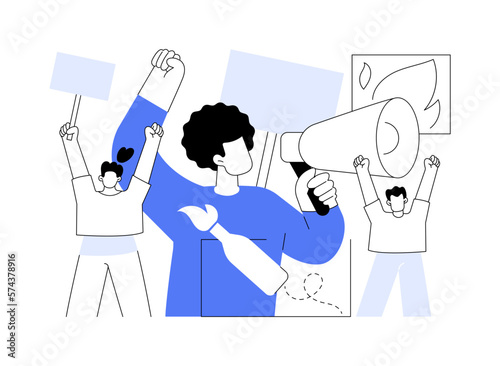 Mass protest abstract concept vector illustration.