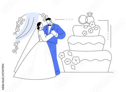 Wedding party abstract concept vector illustration.