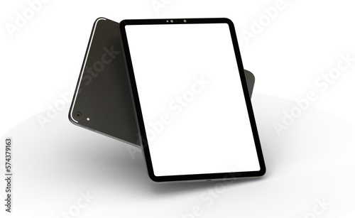 Obraz na płótnie Modern tablet computer stand with blank screen isolated on white background