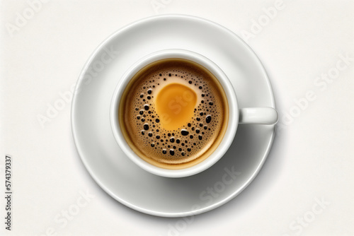 White cup of black coffee background. generative ai