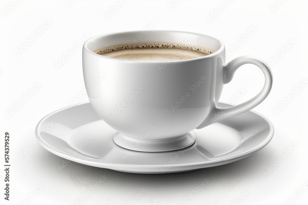 White cup of black coffee background. generative ai