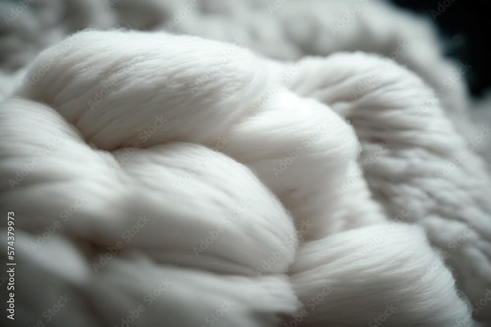 Obraz premium White cotton wool textured. Generative AI illustration