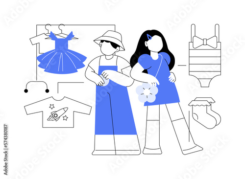 Kids fashion abstract concept vector illustration.