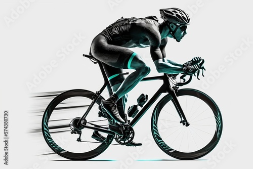 Fototapeta Naklejka Na Ścianę i Meble -   Mountain bike cyclist  Athlete cyclists in silhouettes on transparent background.