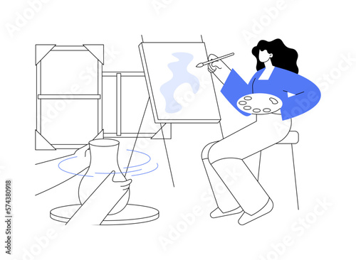 Art studio abstract concept vector illustration.