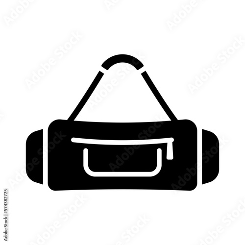 Travel bag icon. Sports, recreation, tourism. Black silhouette. Front side view. Vector simple flat graphic illustration. Isolated object on a white background. Isolate.
