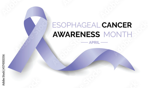 Esophageal Cancer Awareness Month with Calligraphy Poster design . Periwinkle Ribbon .April is Cancer Awareness Month.