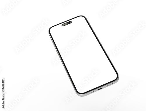 smartphone With Blank Screen in 3d