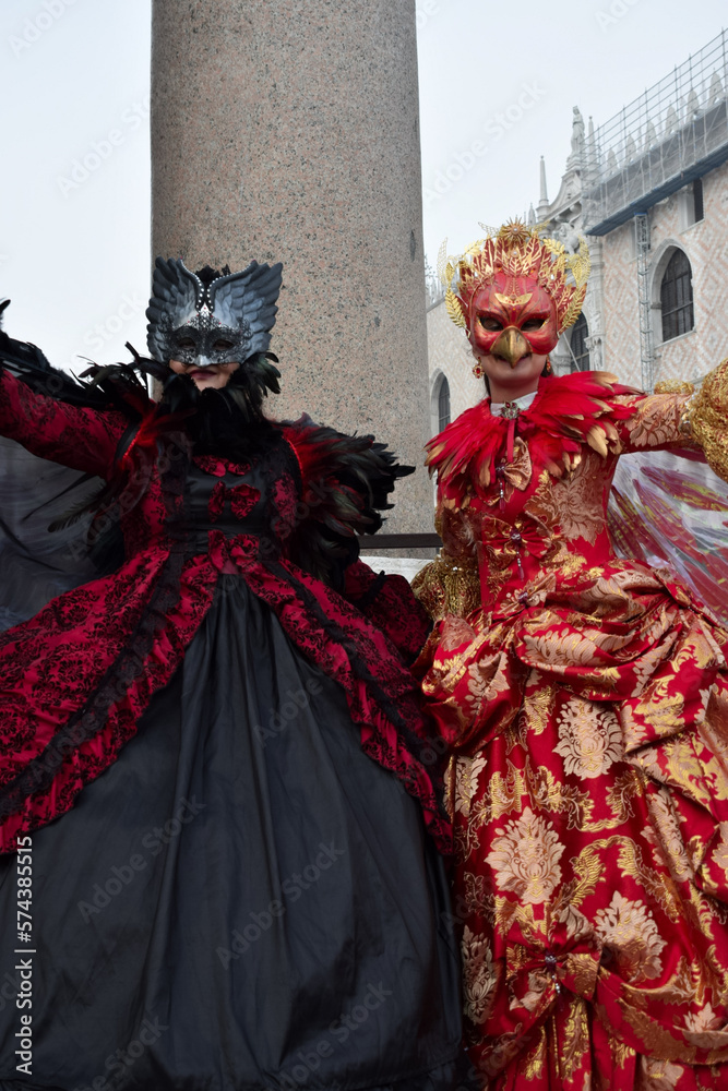 Couple of people dressed up for the Venice Carnival