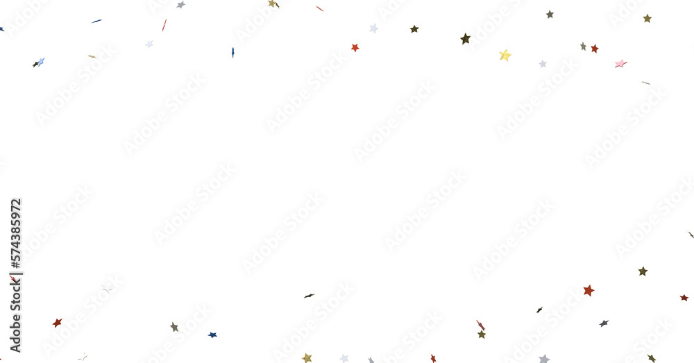 Stars - festive pattern with flying, falling red, blue, white stars in colors of the United States' flag Stars - festive pattern with flying, falling red, blue, white stars in colors of the United States' flag
