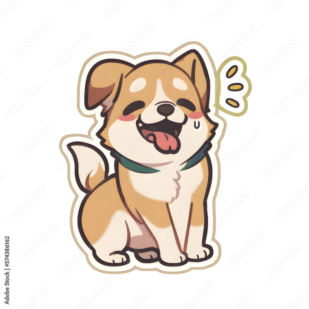 excited cute puppy sticker