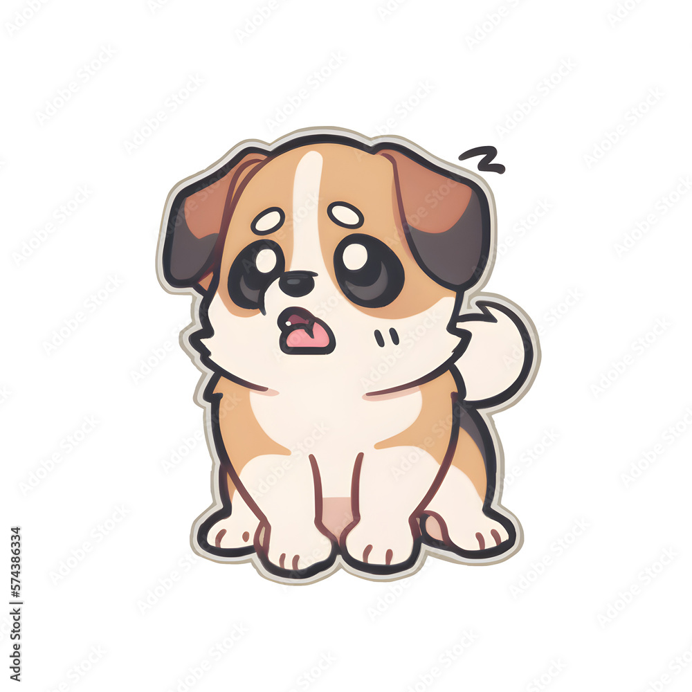 scared cute puppy sticker