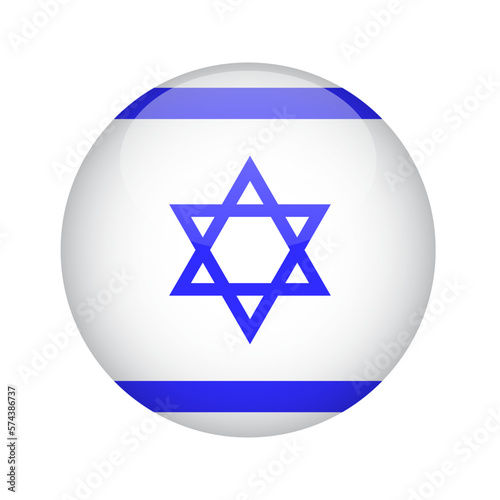Flag of Israel button. Design element for websites, applications. Vector illustration isolated on white background