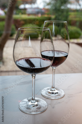 Tasting of red reserva rioja wines, visit of winery cellars in Haro, capital of Rioja wine making region, Spain