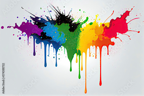 Rainbow color paint splashes as LGBTQI  pride concept